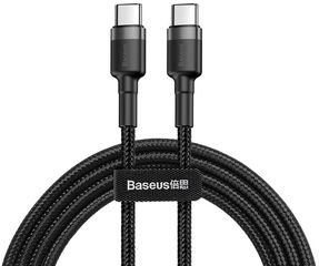 BASEUS καλώδιο USB Type-C 3A 60W PD2.0 2m μαύρο γκρι - (CATKLF-HG1)