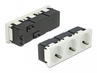 DELOCK τριπλό module πρίζας ρεύματος Easy 45x45mm 5τμχ - (81323)