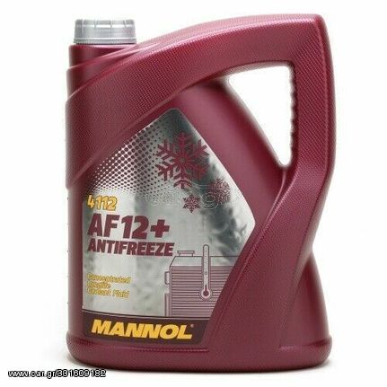 MANNOL AF12+ Συμπυκνωμένο Αντιψυκτικό Ψυγείου Αυτοκινήτου G12 -40°C Κόκκινο Χρώμα 5lt