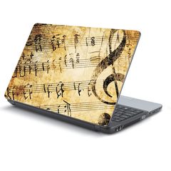 Αυτοκόλλητο Laptop - Vintage music notes-15,4" (35cm x 25cm)