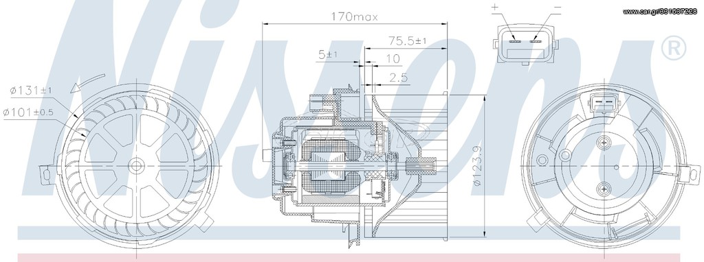 ΒΕΝΤΙΛΑΤΕΡ /ΜΟΤΕΡ ΚΑΛΟΡΙΦΕΡ FORD TRANSIT ,TOURNEO
