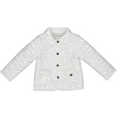 Βρεφικό μπουφάν καπιτονέ λευκό για κορίτσια (9-36 μηνών)