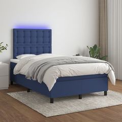 ΚΡΕΒΑΤΙ BOXSPRING ΜΕ ΣΤΡΩΜΑ & LED ΜΠΛΕ 120X200 ΕΚ. ΥΦΑΣΜΑΤΙΝΟ 3135187