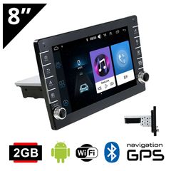 1-DIN Android 2+32GB οθόνη αυτοκινήτου 8" ιντσών με GPS (1-DIN, αυτοκινήτου, Youtube, WI-FI, Playstore, Spotify, Google Maps, ηχοσύστημα, internet, USB, 1DIN, MP3, MP5, 4x60W, Bluetooth, 1 DIN, n