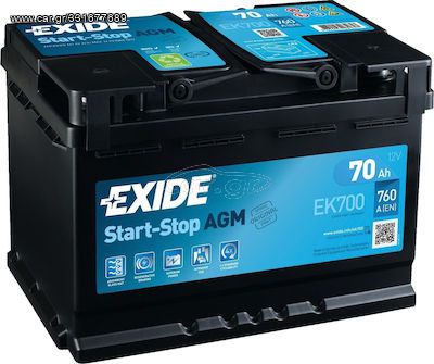 Μπαταρία Αυτοκινήτου EXIDE 70Ah 760A 12V Start-Stop