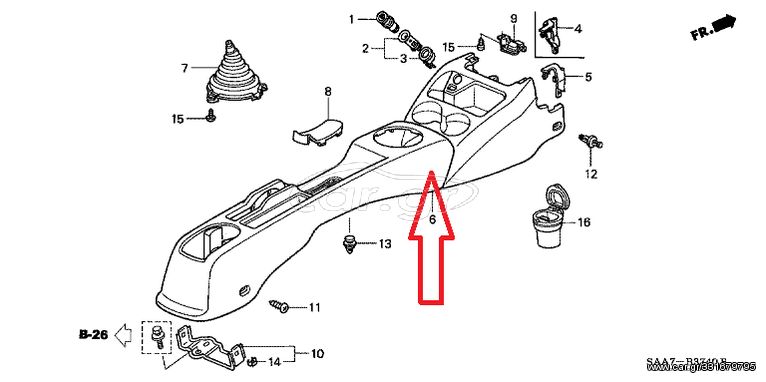 ΚΟΝΣΟΛΑ HONDA JAZZ '02- '03 (83403SAA003ZA) CONSOLE SET, CENTER *NH167L*