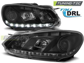 Φανάρια TRUE DRL Μαύρο για VW GOLF 6 10.08-12