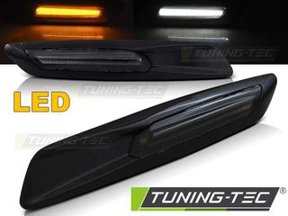 Πλαϊνό φλας SMOKE Γυαλιστερό Μαύρο LED F10 STYLE για BMW E60/ E90/ E92/ E82
