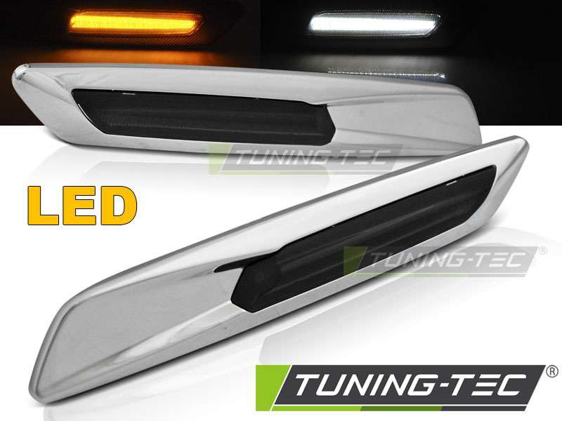 Πλαϊνό φλας SMOKE  SILVER LED  F10 STYLE για BMW E60/ E90/ E92/ E82