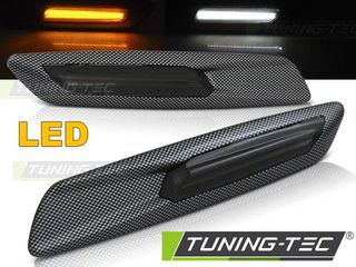 Πλαϊνό φλας SMOKE LED CARBON F10 STYLE για BMW E60/ E90/ E92/ E82