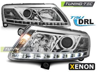 XENON Φανάρια TRUE DRL χρωμίου για AUDI A6 C6 04.04-08