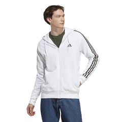 adidas Men's Essentials French Terry 3-Stripes Full-Zip Hoodie