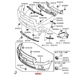 Face kit, fr bumper MITSUBISHI OUTLANDER '11- '13 (6400D101WC- 6400D099) Προφυλακτήρας εμπρός γνήσιος