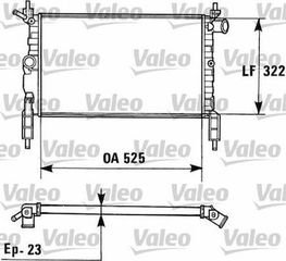 Valeo Ψυγείο Νερού για Opel Astra F/Ascona C 526x322x34