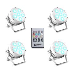 Cameo ROOT® PAR 6 WH SET 1 Set Including 4 x CLROOTPAR6WH Incl. IR Remote Control - Adam Hall