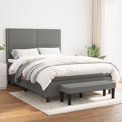 ΚΡΕΒΑΤΙ BOXSPRING ΜΕ ΣΤΡΩΜΑ ΣΚΟΥΡΟ ΓΚΡΙ 140X190 ΕΚ. ΥΦΑΣΜΑΤΙΝΟ 3136510