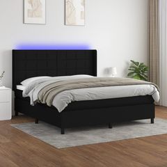 ΚΡΕΒΑΤΙ BOXSPRING ΜΕ ΣΤΡΩΜΑ & LED ΜΑΥΡΟ 160X200 ΕΚ. ΥΦΑΣΜΑΤΙΝΟ 3138327