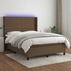 ΚΡΕΒΑΤΙ BOXSPRING ΜΕ ΣΤΡΩΜΑ & LED ΣΚ.ΚΑΦΕ 140X190ΕΚ. ΥΦΑΣΜΑΤΙΝΟ 3138392