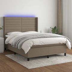 ΚΡΕΒΑΤΙ BOXSPRING ΜΕ ΣΤΡΩΜΑ & LED TAUPE 140X190 ΕΚ. ΥΦΑΣΜΑΤΙΝΟ 3138393