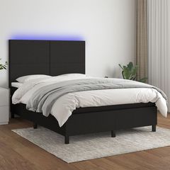 ΚΡΕΒΑΤΙ BOXSPRING ΜΕ ΣΤΡΩΜΑ & LED ΜΑΥΡΟ 140X190 ΕΚ. ΥΦΑΣΜΑΤΙΝΟ 3134711