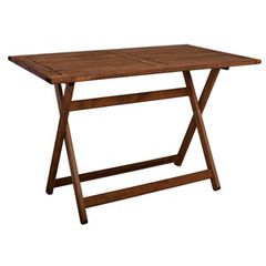 FOLDING Τραπέζι Βεράντας - Κήπου, Πτυσσόμενο, Οξυά, Βαφή Εμποτισμού Απόχρωση Καρυδί