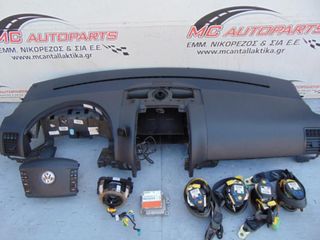 Αερόσακος  Set  VW TOUAREG (2003-2007)     Οδηγού με χειριστήρια(2 μπρίζες),ταμπλό με συνοδηγού,2 ζώνες εμπρός,2 ζώνες πίσω,ταινία με αισθητήρα γωνίας τιμονιού,εγκέφαλος airbag