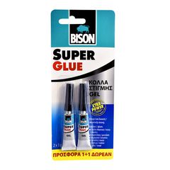 Κόλλα στιγμής Bison Super Glue Liquid 1+1 2x3gr