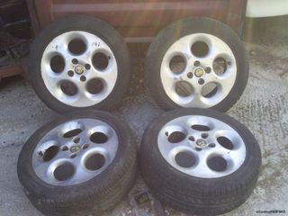 ΠΩΛΟΥΝΤΑΙ 4+1 ΖΑΝΤΕΣ ORIGINAL ALFA ROMEO (4X15) AΛΟΥΜΙΝΙΟΥ ΜΑΖΙ ΜΕ ΚΑΙΝΟΥΡΓΙΑ ΕΛΑΣΤΙΚΑ 5 ΜΗΝΩΝ