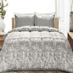 Κουβερλί εμπριμέ καπιτονέ Damasc grey microfiber διαστάσεων 160x240cm
