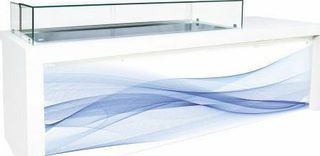 ΠΡΟΣΦΟΡΑ!!! MM XA 140 Ίσια Βιτρίνα Μπαιν Μαρί 4xGN1/1 Corian και ψηφιακή εκτύπωση-142x90x115cm