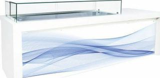 ΠΡΟΣΦΟΡΑ!!! MM XA 107 Ίσια Βιτρίνα Μπαιν Μαρί 3xGN1/1 Corian και ψηφιακή εκτύπωση-110x90x115cm