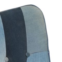 vidaXL Πολυθρόνα Κουνιστή Μπλε Denim Patchwork Καραβόπανο-thumb-4