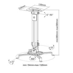 BRATECK PRB-18S Universal Ceiling Mounted bracket projector - BRATECK-thumb-1