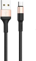Hoco Braided USB 2.0 to micro USB Cable 1m (X26) - Μαύρο/Χρυσό