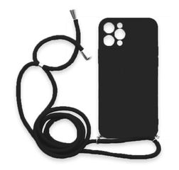 Θήκη Σιλικόνης Crossbody για Apple iPhone 12 Pro Max - Μαύρο