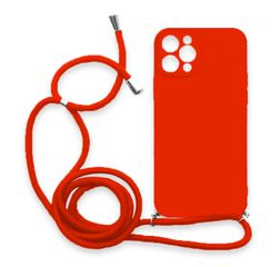Θήκη Σιλικόνης Crossbody για Apple iPhone 12 Pro Max - Κόκκινο