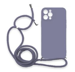 Θήκη Σιλικόνης Crossbody για Apple iPhone 12 Pro Max - Μπλε