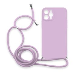 Θήκη Σιλικόνης Crossbody για Apple iPhone 12 Pro Max - Λιλά