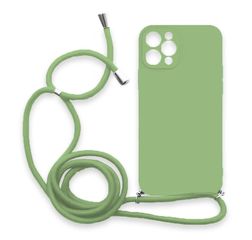 Θήκη Σιλικόνης Crossbody για Apple iPhone 12 Pro Max - Λαχανί