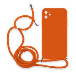 Θήκη Σιλικόνης Crossbody για Apple iPhone 12 / 12 Pro - Πορτοκαλί