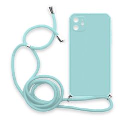 Θήκη Σιλικόνης Crossbody για Apple iPhone 12 / 12 Pro - Γαλάζιο