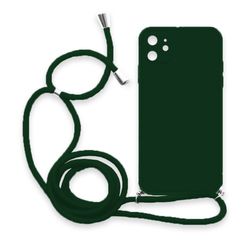 Θήκη Σιλικόνης Crossbody για Apple iPhone 12 / 12 Pro - Σκούρο Πράσινο