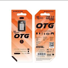 Αντάπτορας Borofone BV2 USB σε Micro USB - Ασημί-thumb-1