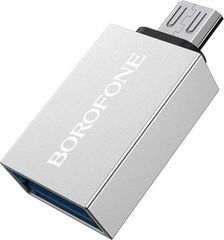 Αντάπτορας Borofone BV2 USB σε Micro USB - Ασημί