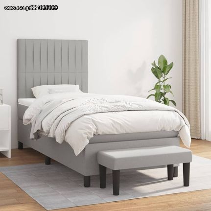 ΚΡΕΒΑΤΙ BOXSPRING ΜΕ ΣΤΡΩΜΑ ΑΝΟΙΧΤΟ ΓΚΡΙ 80X200 ΕΚ. ΥΦΑΣΜΑΤΙΝΟ 3136709