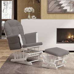 Πολυθρόνα Relax Σκούρο Γκρι Υφασμάτινη με Σκαμπό 351661