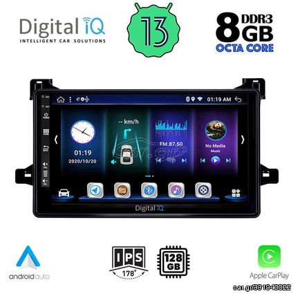 DIGITAL IQ BXD 8727_CPA (9inc) MULTIMEDIA TABLET OEM TOYOTA PRIOUS mod. 2016-2020