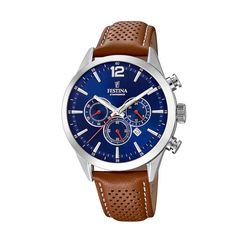 Festina Timeless, Men's Chronograph Watch, Brown Leather Strap F20542/3