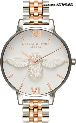 Olivia Burton 3D Bee Two Tone Stainless Steel Bracelet OB16AM156