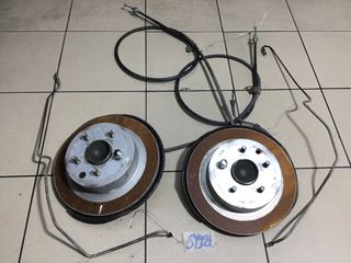 ΑΚΡΑΞΟΝΙΑ ΧΕΙΡΟΦΡΕΝΟΥ ΚΑΙ ΣΩΛΗΝΑΚΙΑ ΠΙΣΩ R+L NISSAN PULSAR 10-20 (ΧΩΡΙΣ ΝΤΙΖΕΣ)